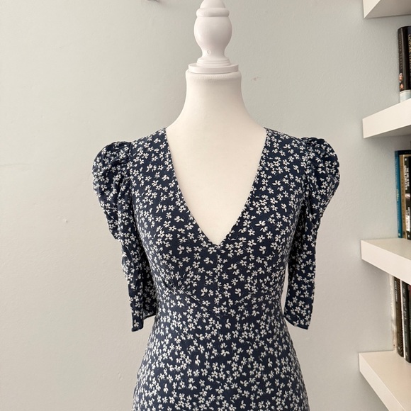 SALONI Colette Silk Navy Mini Dress Size US 2 - Picture 5 of 13